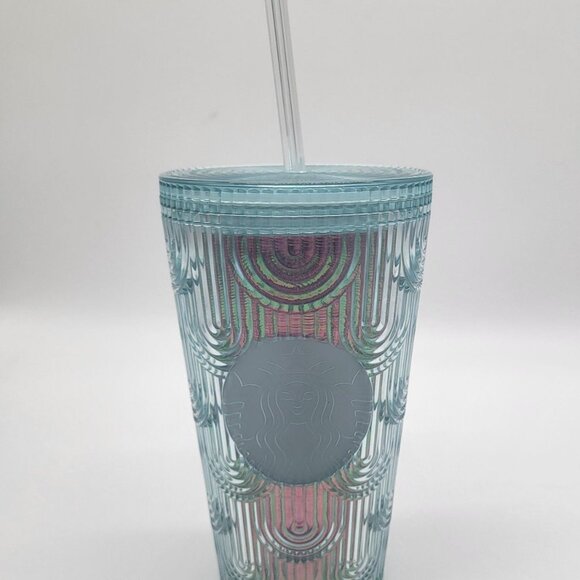 Starbucks Other - Starbucks Coffee 2022 Iridescent Rainbow Holographic Wave 16 oz Tumbler Cold Cup